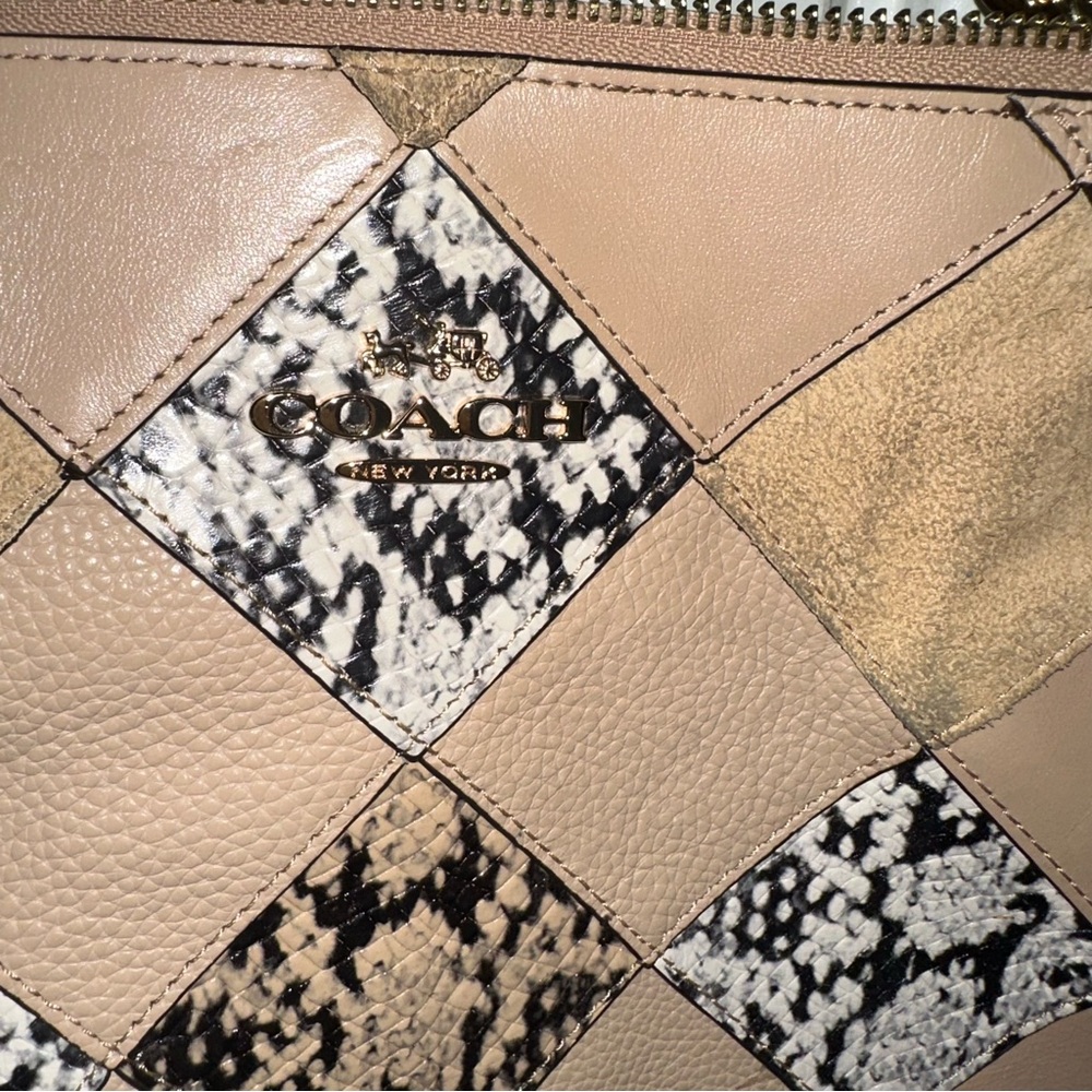 Coach Kelsey Multicolor Leather Patchwork Snakesk… - image 4